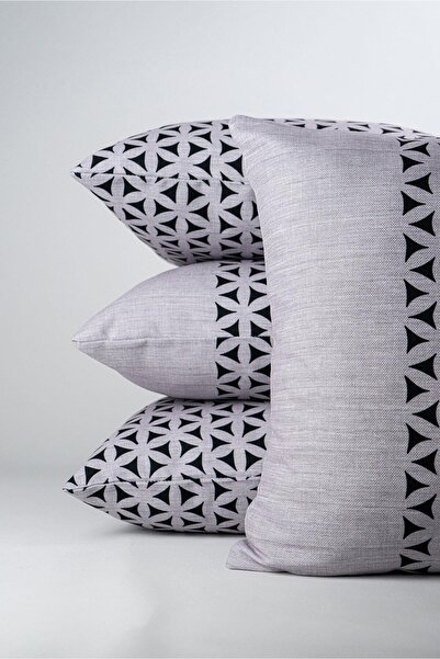 Cango Home Двосторонній сіро-чорний декоративний набір чохлів для подушок з геометричним візерунком, 4 шт., цифровий друк, 4kmbs252