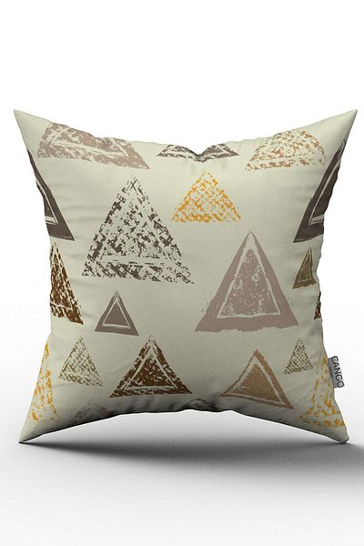 Cango Home Double Sided Yellow Brown Geometric Patterned Throw Pillow Pillow Case - Cgh112-ct