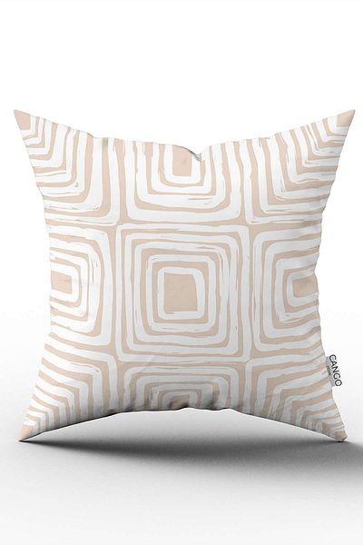 Cango Home Față de pernă cu două fețe, alb crem, boem, scandinav, cu model geometric, imprimată digitală, Cgh1213