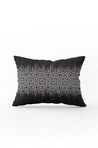 Cango Home Față de pernă cu două fețe 35x50 negru gri cu model geometric - Cgh074-3550