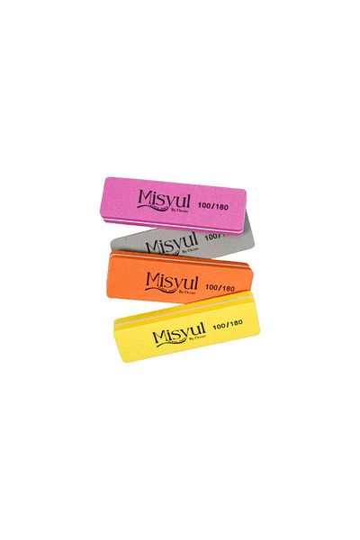 Misyul Double Sided Mini Nail File - Buffer, Top File 4 Pieces