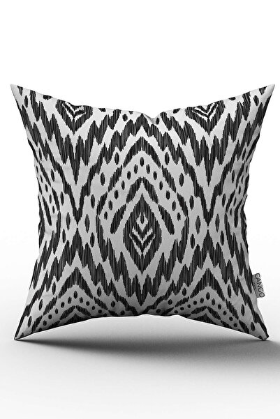 Cango Home Crno-beli etnički ukrasni Jastuk Jastučnica - Cgh129
