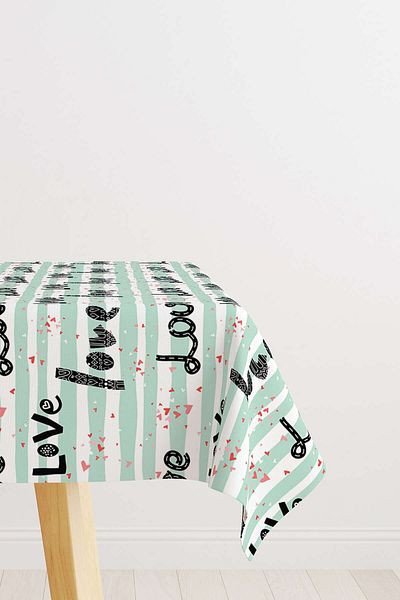 Cango Home Green Black Love Written Digital Printed Desktop Cgh431-ms