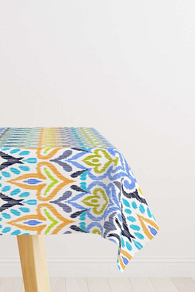 Cango Home Yellow Blue Bohemian Ethnic Style Digital Printed Tablecloth Cgh493-ms