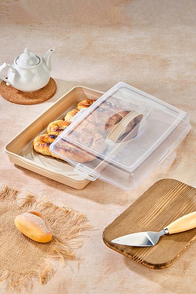 Store Tnc Home Locked Lid Cake Pastry Pastry Storage Transport Container Borcam - Cake Pan