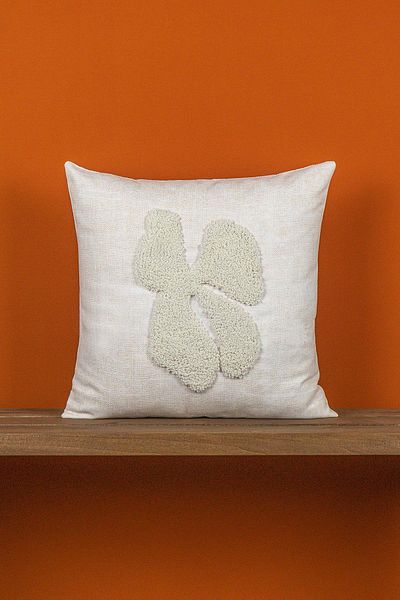 Cango Home Pernă cu model modern alb crem CGH1364