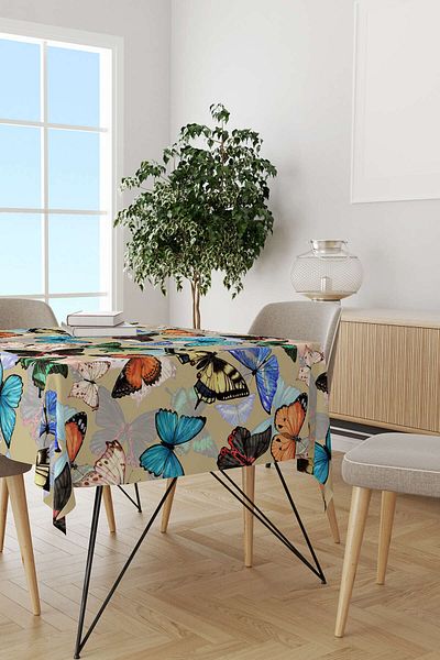 Cango Home Hanorac de birou cu imprimare digitală cu model de fluturi multicolor alb Otyk776-ms