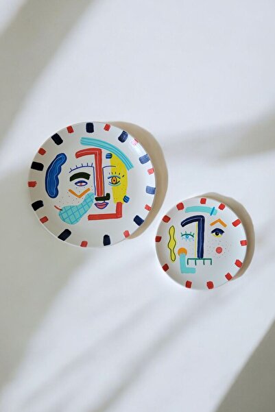 ARİENEL Dekoratif Seramik Duvar Tabağı | Smry | 2'li Set | 18 25 Cm | El Yapı...