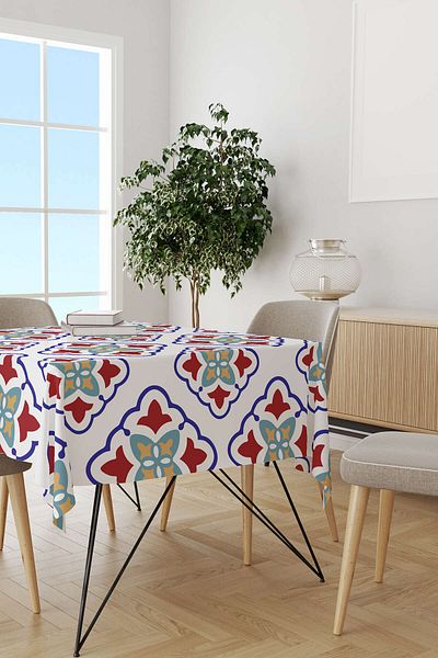 Cango Home Alb Albastru Modern Etnic Tigla Model Imprimare Digitală Hanorac Cgh572-ms