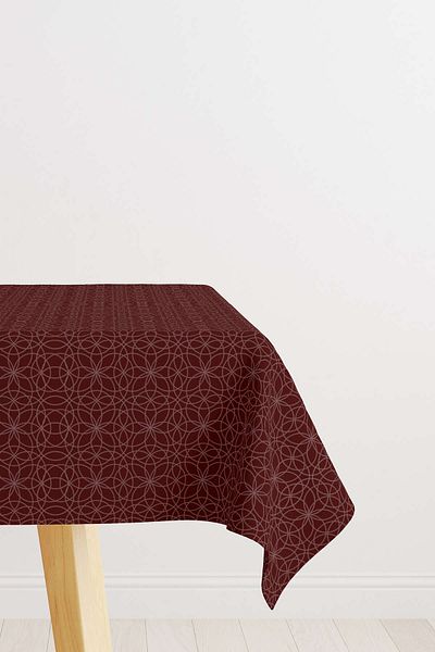 Cango Home Red and White Ramadan Themed Decorative Patterned Digital Printed Tablecloth Cgh1309-ms
