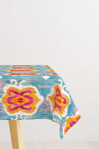 Cango Home Masa Decorativa Etnica Albastru Portocaliu Cgh156-ms