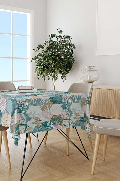 Cango Home Masa tropicala albastra galbena Cgh050-ms