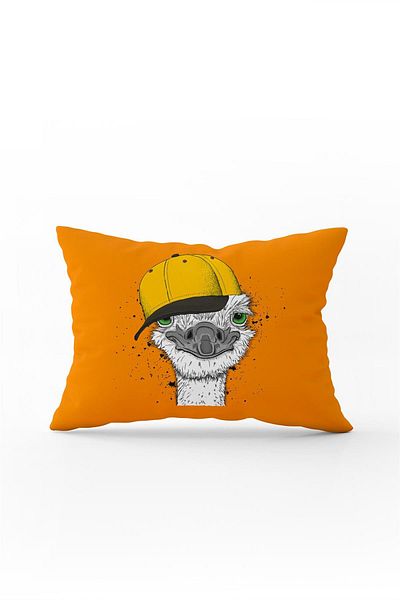Cango Home Double Sided 35x50 Orange Yellow Hat Ostrich Throw Pillow Pillow Case - Cgh044-3550