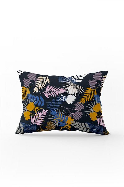 Cango Home Față de pernă cu două fețe 35x50 negru roz tropical floral - Cgh035-3550