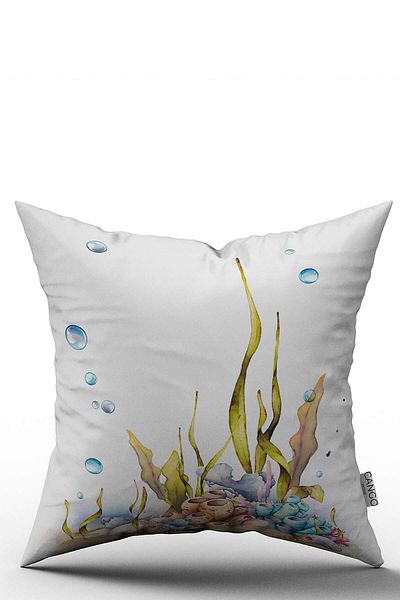 Cango Home White Blue Marine Themed Throw Pillow Pillow Case - Cgh141