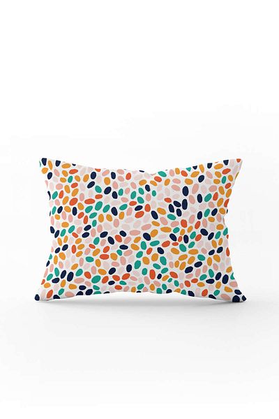Cango Home Double Sided 35x50 Orange Green Tropical Geometric Patterned Digital Printed Throw Pillow Cover Cgh1046-355