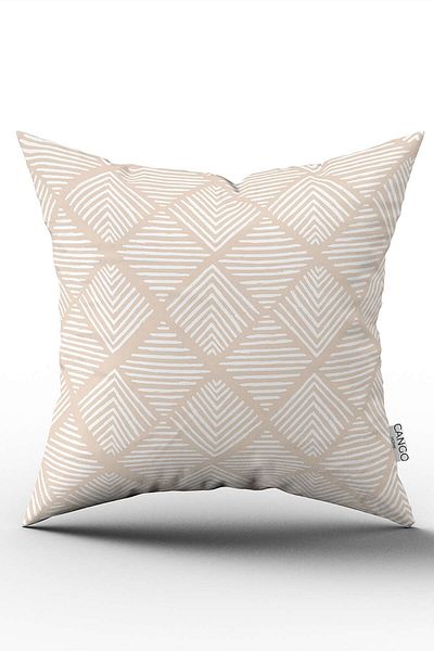 Cango Home Κάλυμμα μαξιλαριού Bohemian Nordic Throw - Διπλής όψης, Κρεμ Λευκό, Γεωμετρικό σχέδιο, Ψηφιακή εκτύπωση Cgh1210