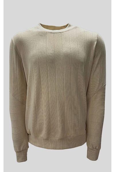 DAVID&GERENZO Μπεζ Basic Crew Neck Πουλόβερ