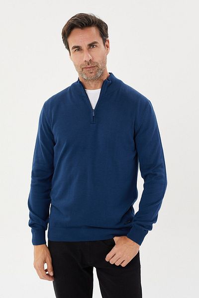 Tony Montana Πλεκτό με μισό φερμουάρ Plus Size-TB-3035