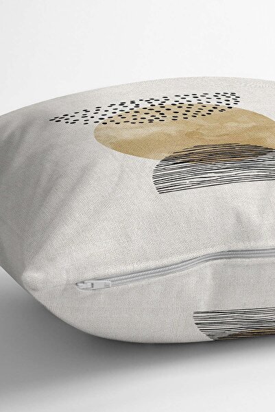 Cango Home Set of 4 - Yellow and Black Double Sided, Botanical Bohemian Scandinavian Patterned Digital Printed Throw Pillow Cover