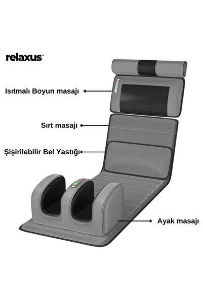 RELAXUS Rlx20 Katlanabilir Elektrikli Tam Vücut Isıtmalı Masaj Yatağı Boyun Masaj Cihazı Ayak Masaj Cihazı
