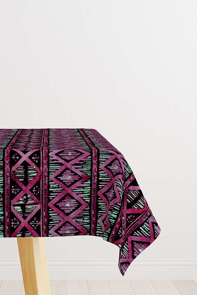 Cango Home Pink Black Ethnic Abstract Patterned Tablecloth Cgh260-ms