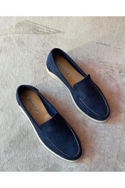 Zuum Mocasini Piana Bluemarin din piele intoarsa pentru dama - Pantofi casual