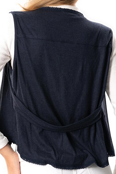 Eliş Şile Bezi Безрукавка Atlas Осінньо-зимова асиметрична шерстяна віскозна жилетка Синя Lcvt