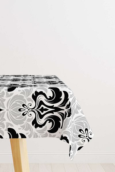 Cango Home Black and White Ethnic Damask Patterned Desktop Cgh344-ms