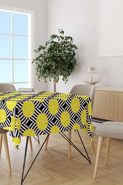 Cango Home Hanorac de birou cu imprimare digitală cu model de lămâie, alb, galben, Oytyk933-ms