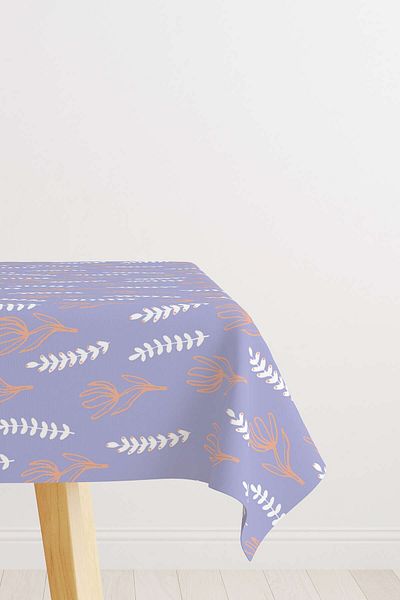 Cango Home Față de masă decorativă florală violet alb Cgh193-ms