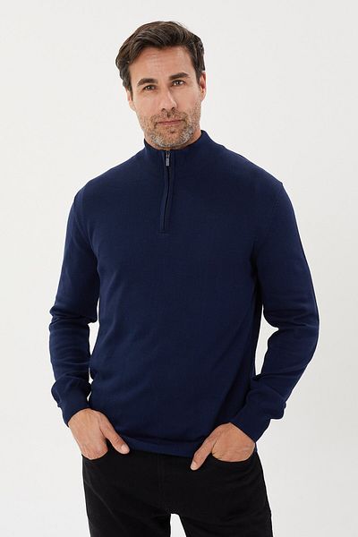 Tony Montana Tricotaj cu jumătate de fermoar de mărime mare-TB-3035