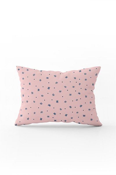 Cango Home Pink Navy Blue Double Sided Starry 35X50 Children's Throw Pillow - Cgh039-3550