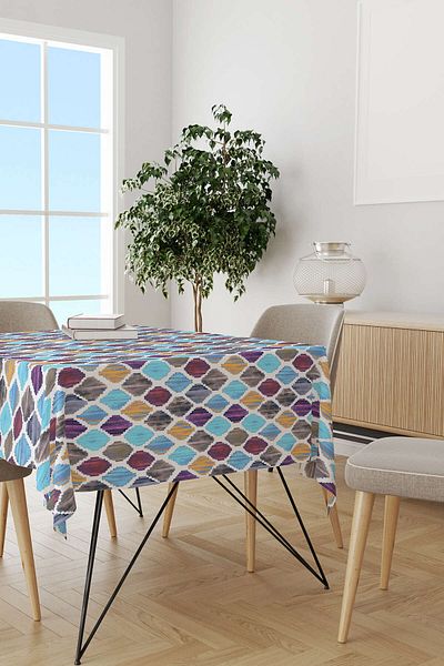 Cango Home Purple Blue Modern Ethnic Patterned Tablecloth Cgh267-ms