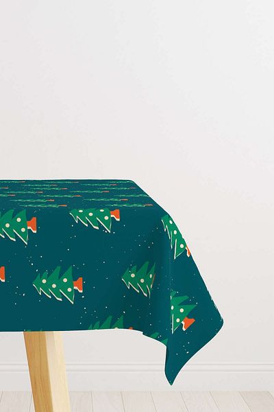 Cango Home Green Christmas Themed Tablecloth Cgh205-ms