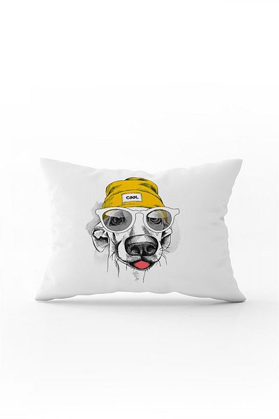 Cango Home Față de pernă cu două fețe 35x50, albă, galbenă, pentru pălărie de câine - Cgh045-3550