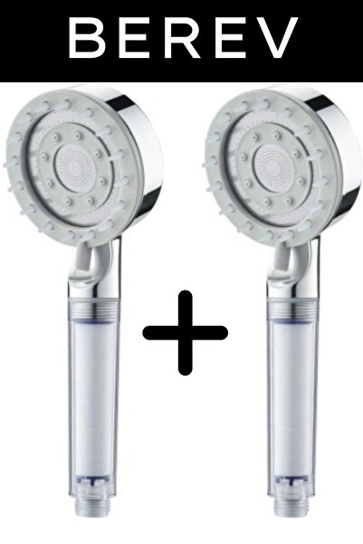 Berev Masajlı Masaj Başlı Filtreli Kireç Önleyici 5 Fonksiyonlu Banyo Duş Baş...
