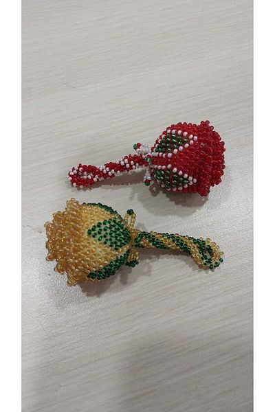 Papatyam 2 pieces of handmade bead keychain/handcrafted keychain/domestic work keychain/handmade