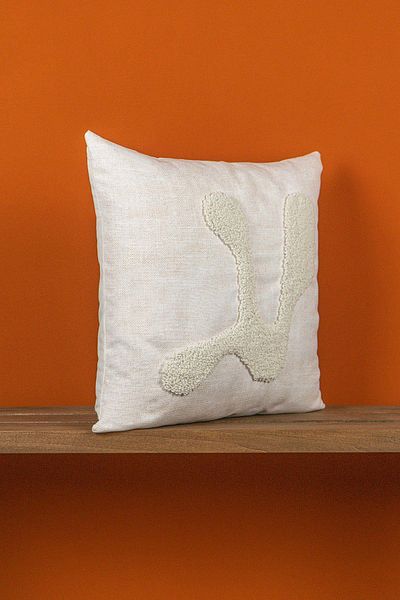 Cango Home Pernă cu model modern alb crem CGH1362