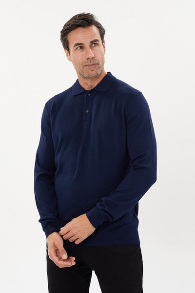 Tony Montana Tricotaj de bază cu gât polo de mărime mare-TB-3045