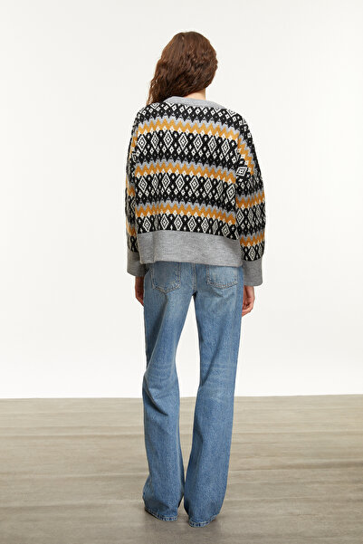 Mudo Jacquard Cycling Collar Knitting Sweater