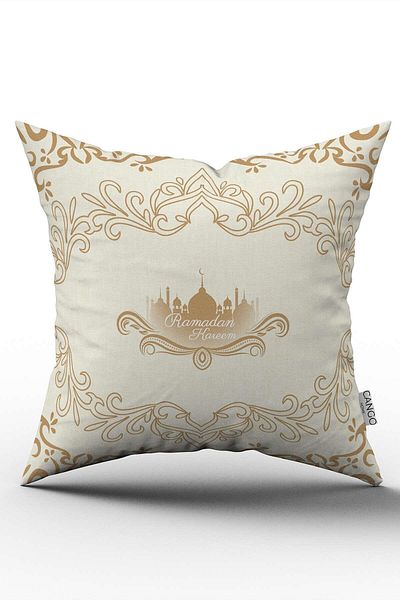 Cango Home Husă de pernă cu model decorativ cu temă Ramadan maro crem imprimată digitală CGH1306-2