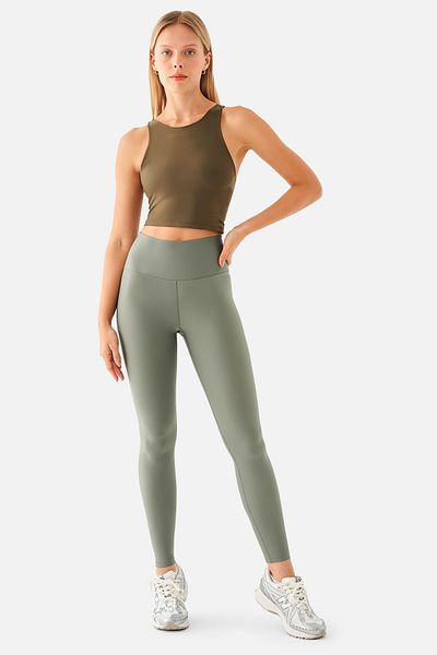 Superstacy Popi High Waist Moss Green Sports Leggings