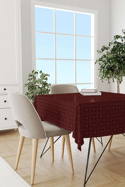 Cango Home Red and White Ramadan Themed Decorative Patterned Digital Printed Tablecloth Cgh1309-ms