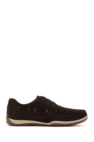 Derimod Men's Brown Nubuck Leather - Lace-up Casual Shoes 24sfd6702v3