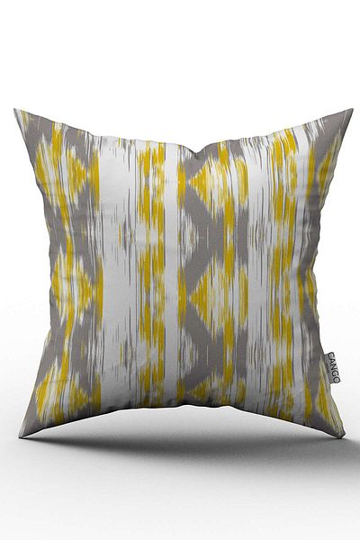 Cango Home Double Sided Yellow Gray Geometric Striped Throw Pillow Pillow Case - Cgh073-ct