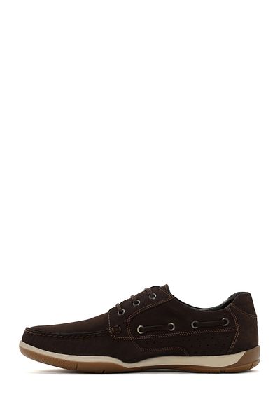 Derimod Men's Brown Nubuck Leather - Lace-up Casual Shoes 24sfd6702v3
