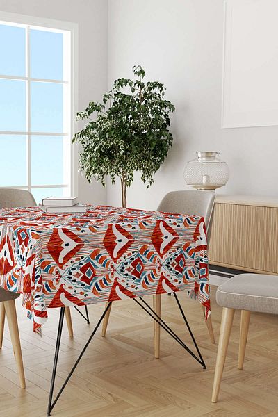 Cango Home Red Blue Ethnic Patterned Desktop Cgh255-ms