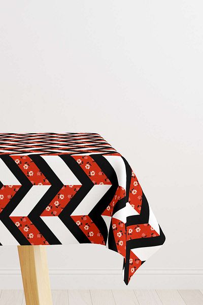 Cango Home Geometric Patterned Digital Printed Tablecloth