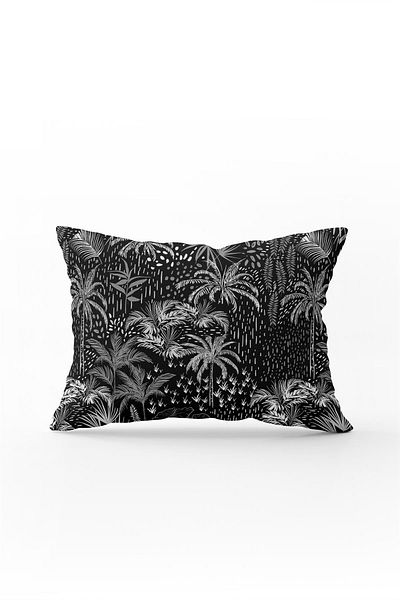 Cango Home Double Sided 35x50 White Black Tropical Palm Throw Pillow Pillow Case - Cgh038-3550
